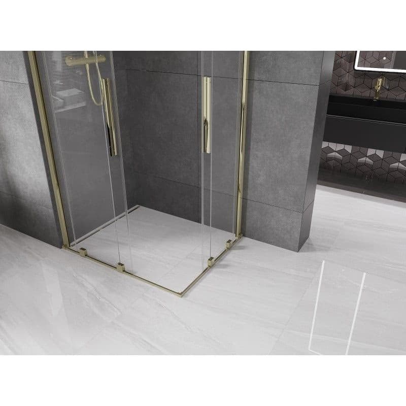 MEXEN/S - Velar Duo štvorcový sprchovací kút 90 x 80, transparent, zlatá 871-090-080-02-50 2