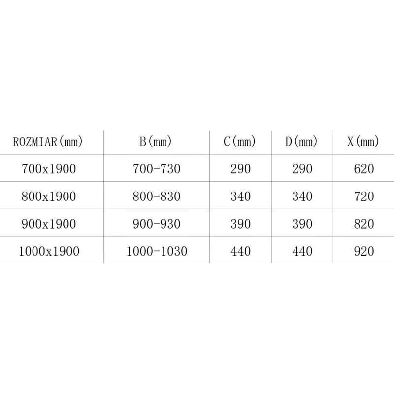 MEXEN - Texas zavesené sprchové dvere 70, transparent, chróm 880-070-000-01-00 4