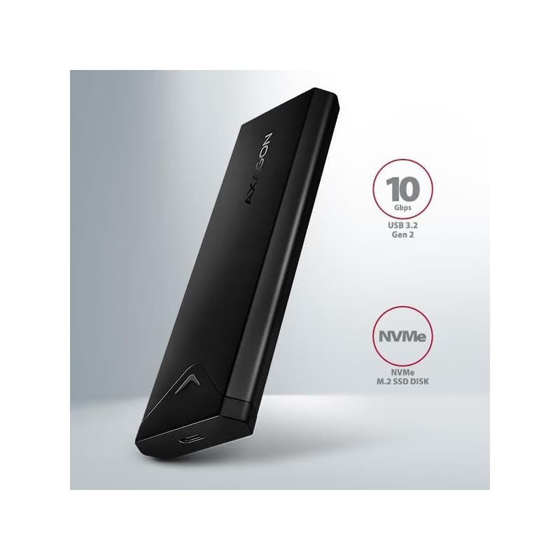 AXAGON EEM2-UB2, USB-C 10Gbps - M.2 NVMe SSD ARROW box, čierny 2