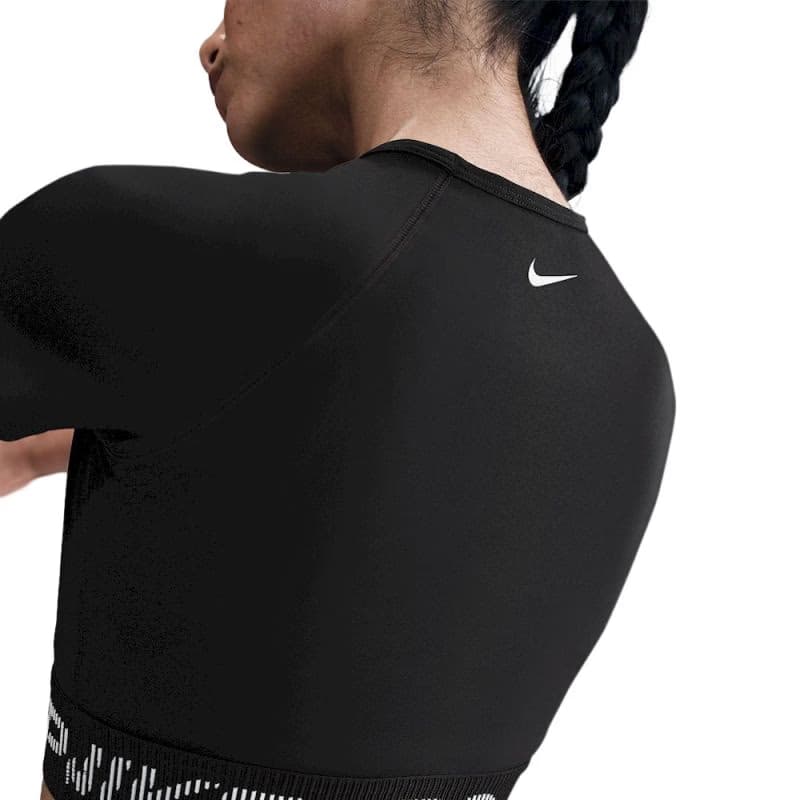 Dámske tréningové tričko s krátkym rukávom NIKE PRO W NP DF SS TOP TT GRX BLACK WHITE WHITE 2