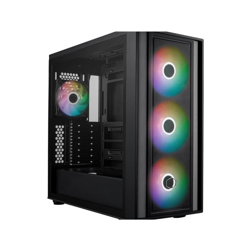 Cooler Master case MasterBox 600, ATX, Priehľadná bočnica, 3x 140mm ARGB Fan, 1x 120mm ARGB Fan, ARGB Hub, Čierna
