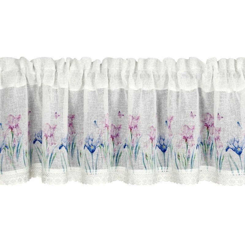 ArtFir Krátka záclona DOLOREZ P | biela/fialová 150 x 30 cm 2