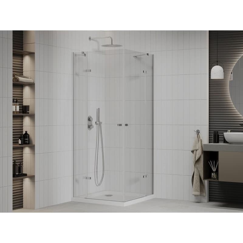 MEXEN/S - Roma Duo sprchovací kút 90x90, transparent, chróm + vanička so sifónom 854-090-090-01-02-4010 2