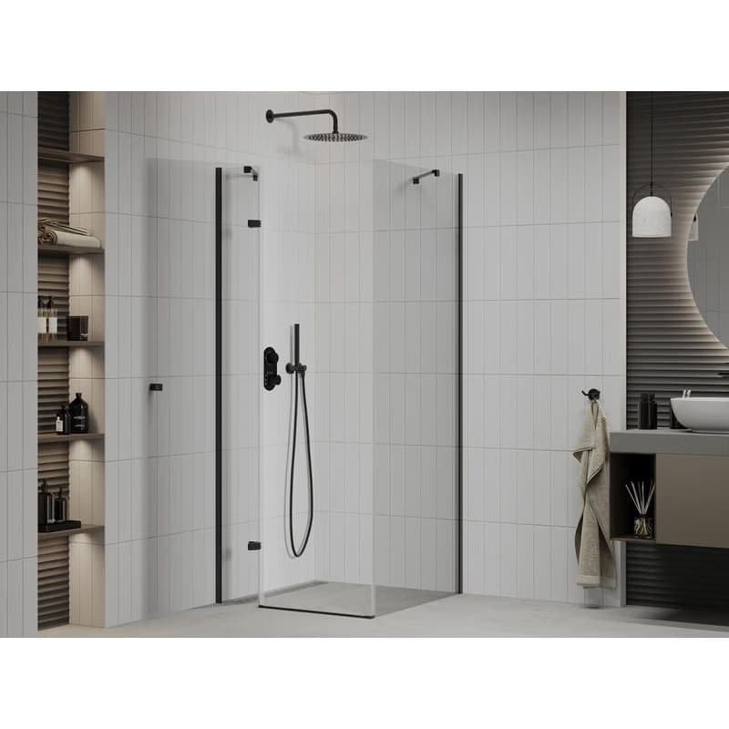 MEXEN/S - ROMA sprchovací kút 90x90, transparent, čierna 854-090-090-70-00 3