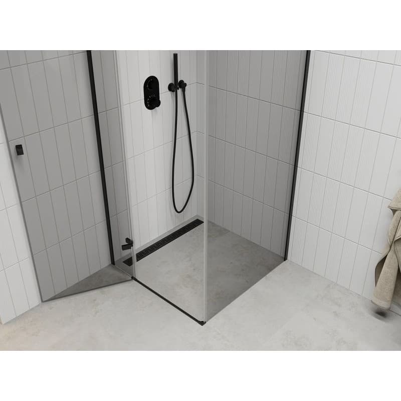 MEXEN/S - ROMA sprchovací kút 90x90, transparent, čierna 854-090-090-70-00 5