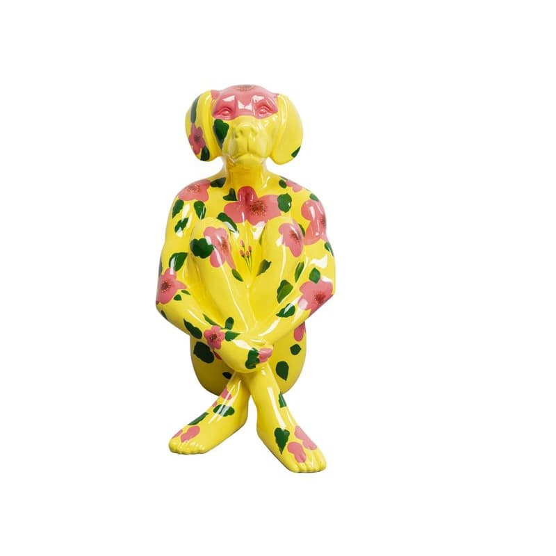 Sitting Dog dekorácia žltá 80 cm 1