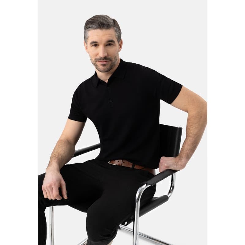 Pánske polo tričko s krátkym rukávom VOLCANO O-MORO-BLACK 3