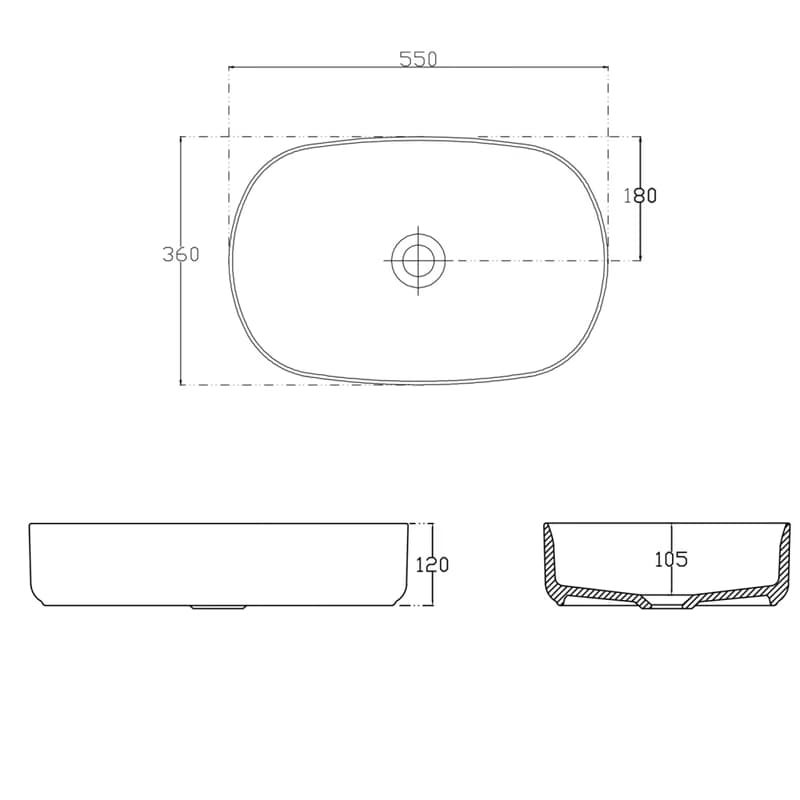 ISVEA - INFINITY OVAL keramické umývadlo na dosku, 55x36cm, Ivory 10NF65055-2K 3