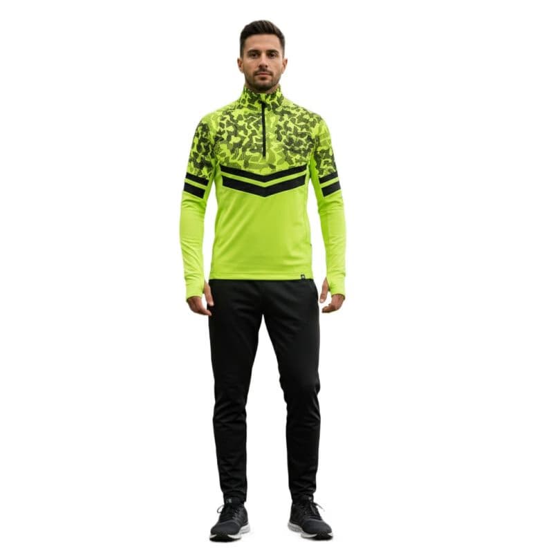 Pánska lyžiarska mikina s 1 2 zipsom NORTHFINDER BERTI-553limegreenblack 2