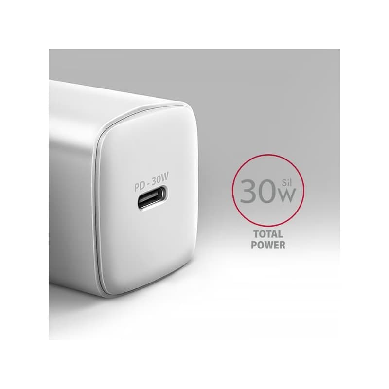 AXAGON ACU-PD30W, Sil nabíjačka do siete 30W, 1x port USB-C, PD3.0/PPS/QC4+/SFC/AFC/Apple, biela 2