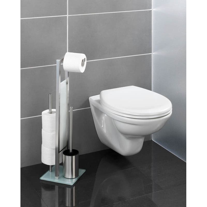 Rivalta WC organizér 3v1, nerez/biela