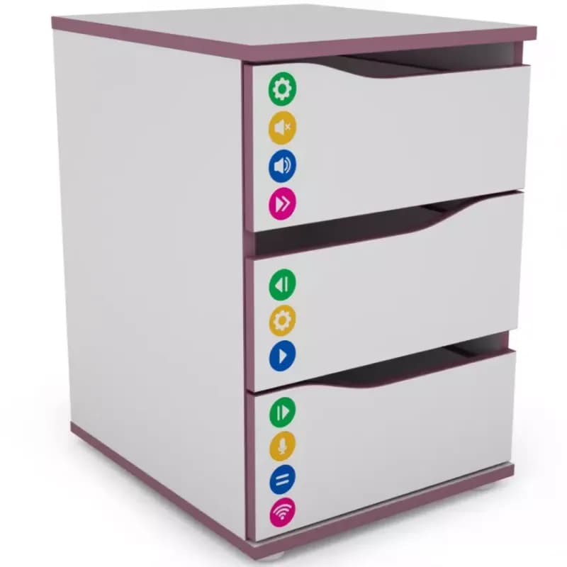 Komoda Matrix 40 3s biela/fialový 1