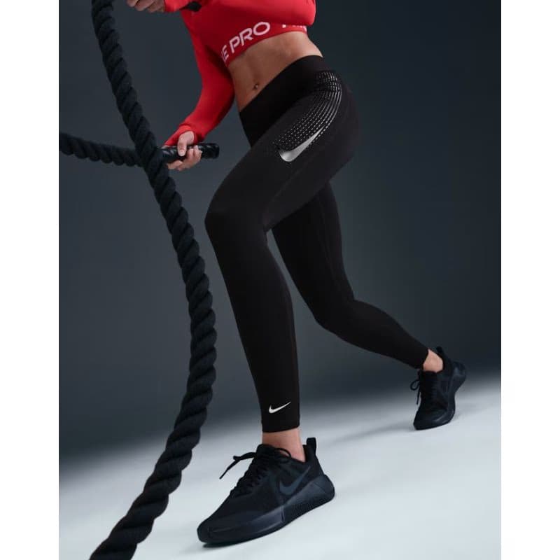 Dámske kompresné legíny NIKE W NP 365 MR TIGHT GG GRX BLACK WHITE 4