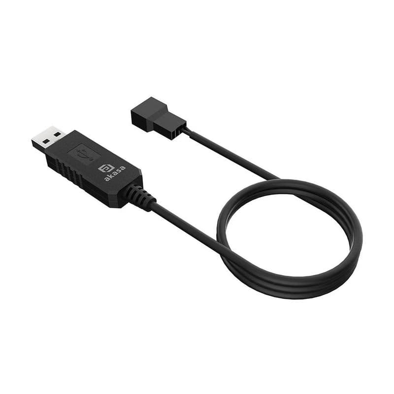 AKASA - 5V to 12V DC Step-Up Voltage Converter Cable pre USB na 3-Pin & 4-Pin PC Fan 2