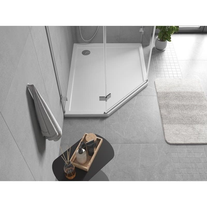 MEXEN - Flow päťboká sprchová vanička slim pravá 90 x 80, biela lesk 46P108090R 3