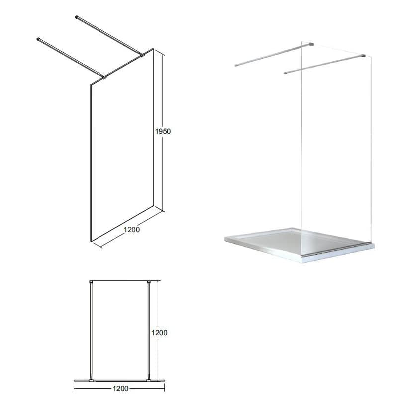 BESCO - Walk-in sprchovací kút AVEO DUE - Pevná stena - Bez pevnej steny, Rozmer A - 120 cm BCAVEODUE120 2