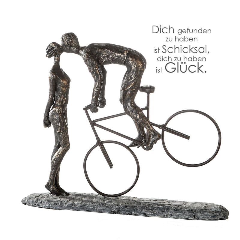 Socha - pár s motívom bicykla "Kiss me" 1