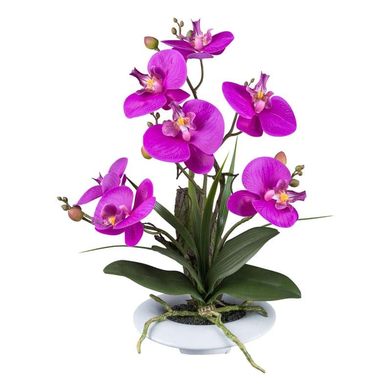 Orchidea v keramickom kvetináči, 41 cm, fialová 1