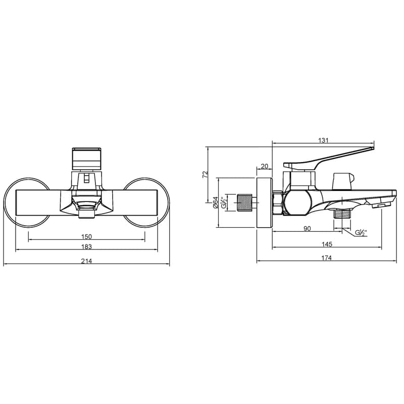 INVENA - Vaňová batéria NERI čierna BW-01-004-L 2