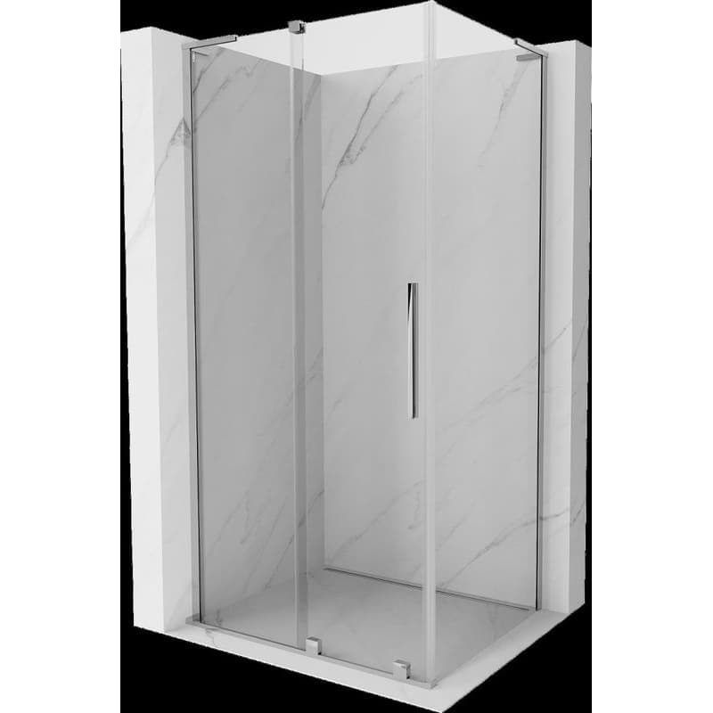 MEXEN/S - Velar L sprchovací kút, posuvné dvere 110 x 75, transparent, chróm 871-110-075-03-01