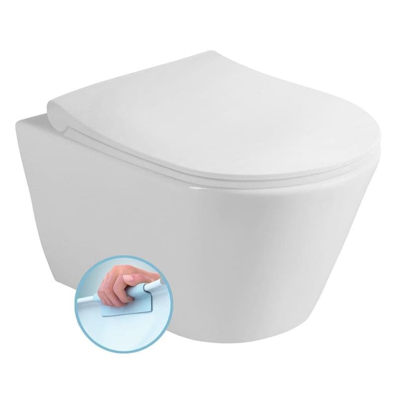 SAPHO - AVVA SHORT závesná WC misa, Rimless, 35,5x49cm, biela 200114