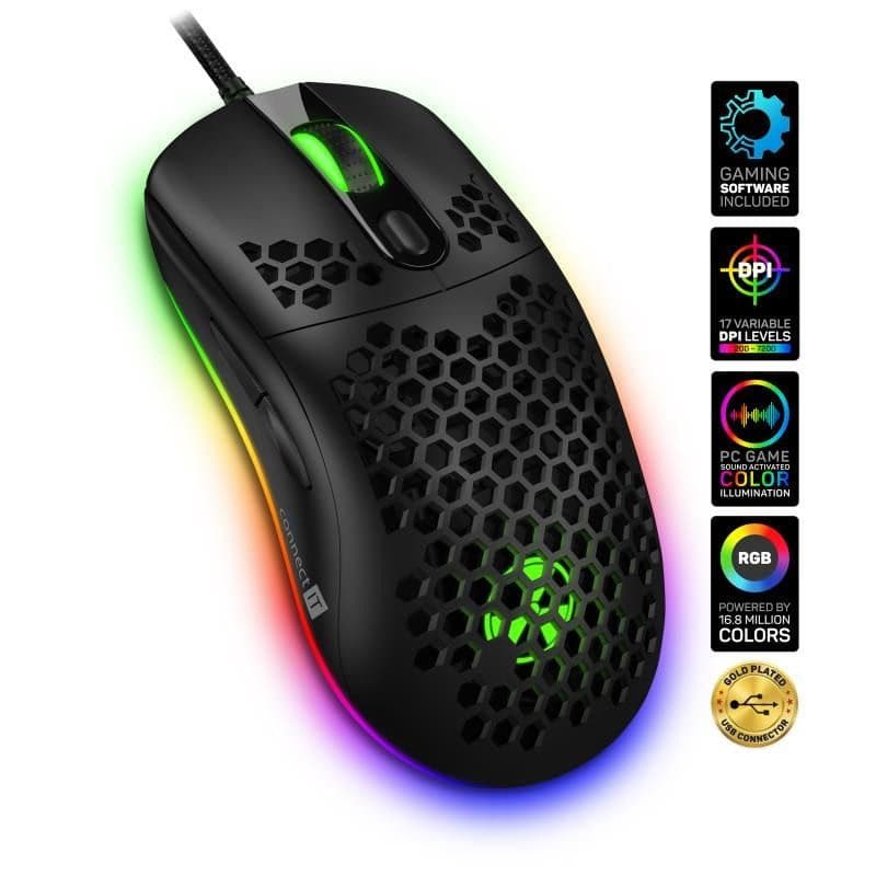 CONNECT IT BATTLE AIR 2 profesionálna optická herná myš + SW, 12800 DPI, čierna 1