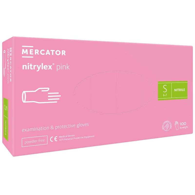 NITRYLEX PINK - Nitrilové rukavice (bez púdru) ružové, 100 ks, S 2