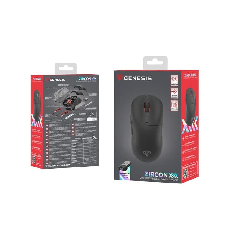 Genesis herná bezdrôtová myš ZIRCON XIII/Herná/Optická/26 000 DPI/Bezdrôtové USB/Čierna 4