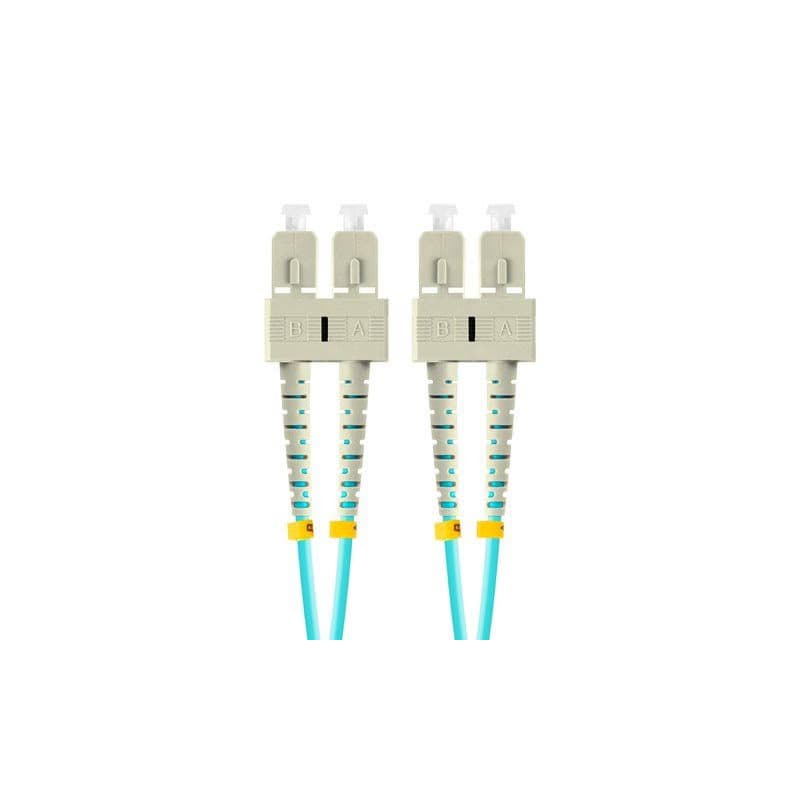 LANBERG optický patch cord MM SC/UPC-SC/UPC duplex 2m LSZH OM3 50/125 priemer 3mm, farba cyan 2