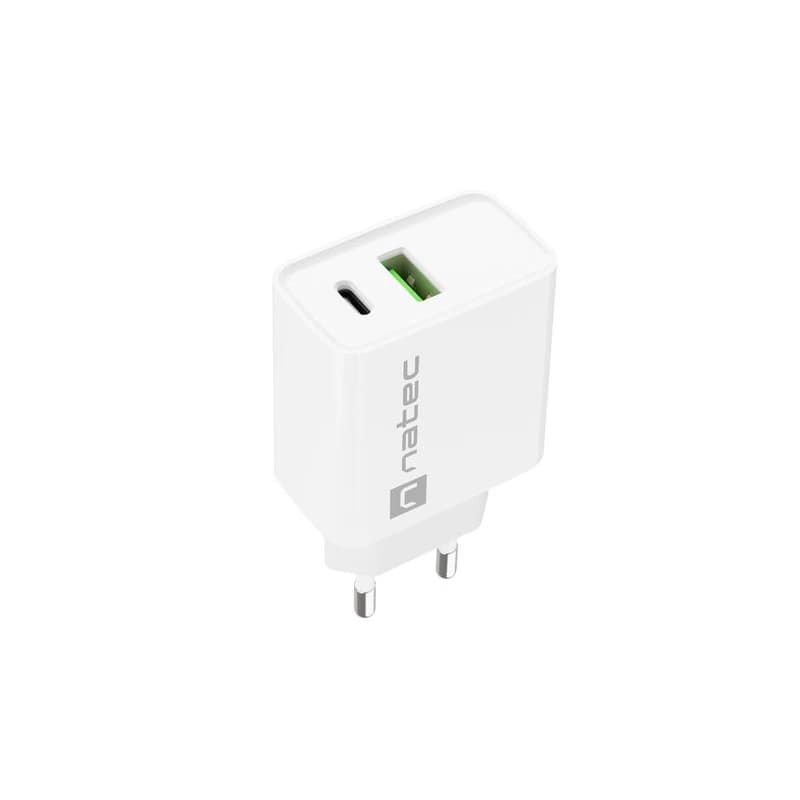 Univerzálna nabíjačka Natec RIBERA 20W 1X USB-A + 1X USB-C, biela 4