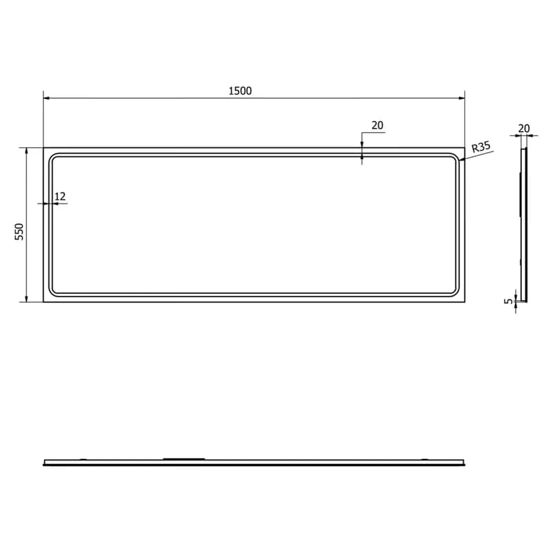 SAPHO - GEMINI zrkadlo s LED osvetlením 150x55cm GM150 4