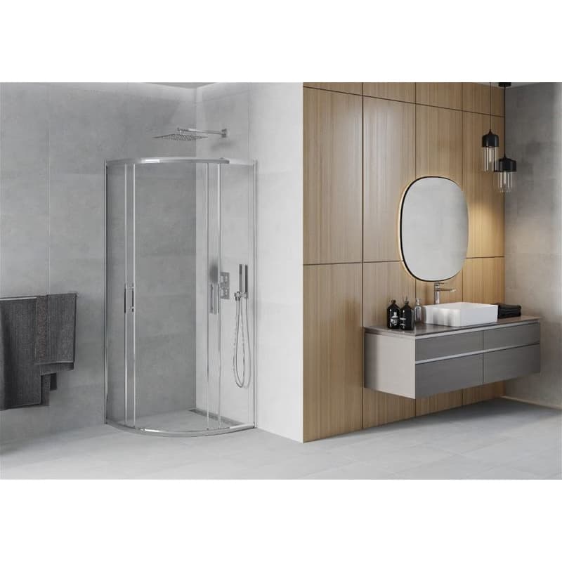 MEXEN - Rio štvrťkruhový sprchovací kút 80x80, sklo transparent, chróm 863-080-080-01-00 3