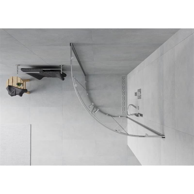 MEXEN - Rio štvrťkruhový sprchovací kút 80x80, sklo transparent, chróm 863-080-080-01-00 4