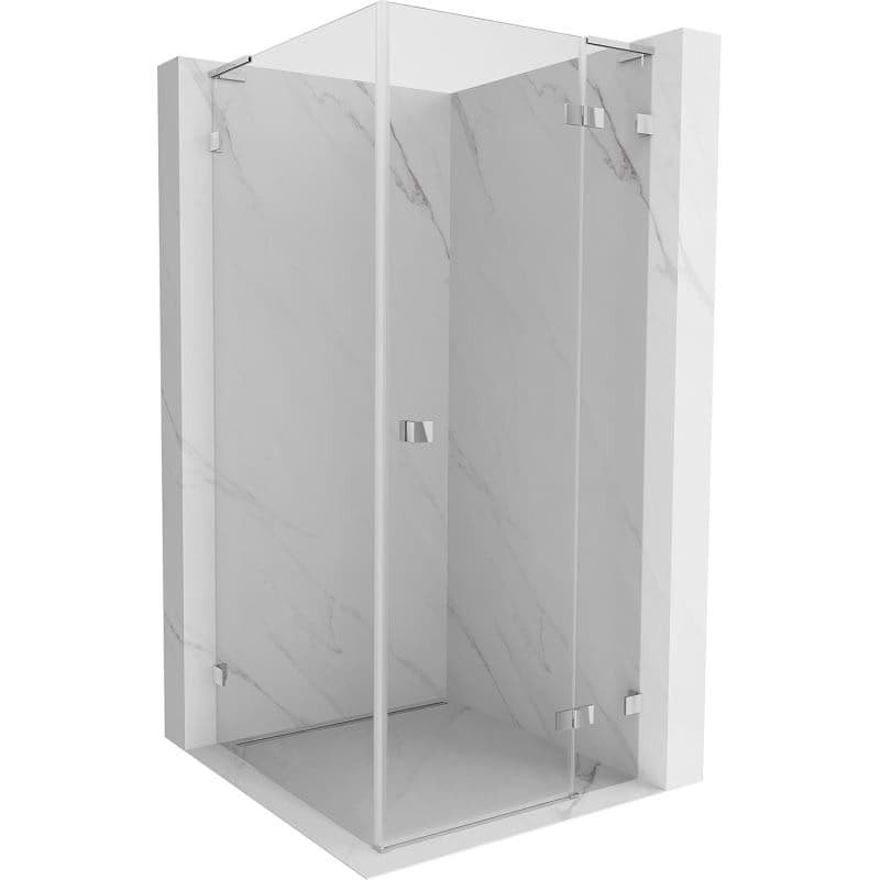 MEXEN/S - Lunar L sprchový kút dvere krídlové pravá 80 x 80, transparent, chróm 834L-080-080-01-00-P