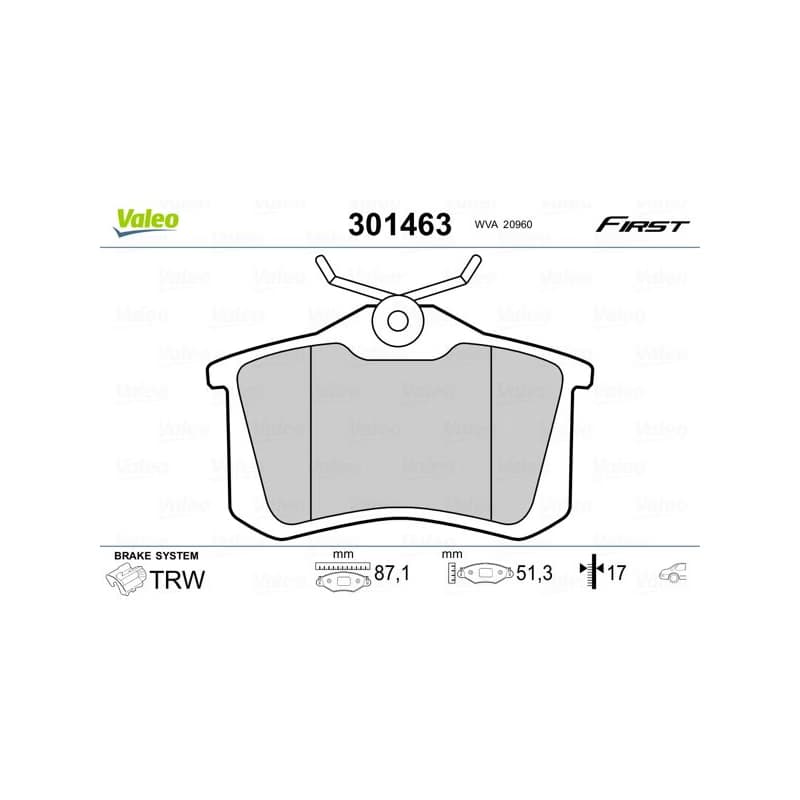 VALEO Sada brzdových platničiek kotúčovej brzdy 301463 1