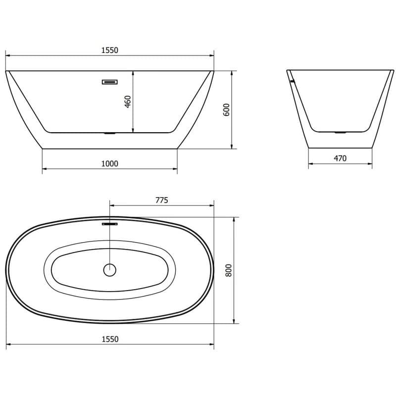 MEXEN - Eris voľnestojacia vaňa 155 x 80 cm biela 53441558000 6