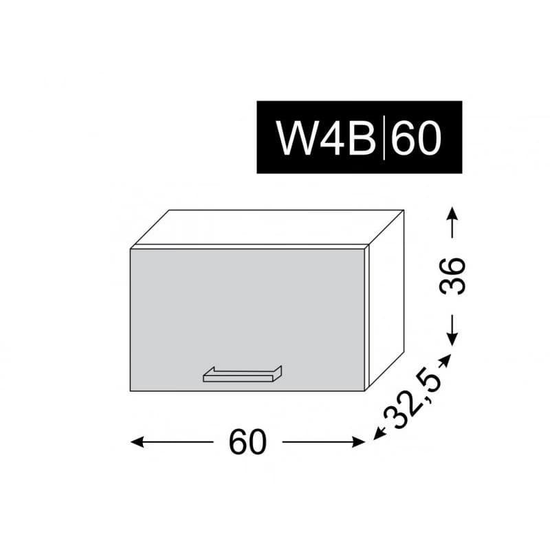 ArtExt Kuchynská skrinka horná, W4B/60 Aventos Amaro Farba korpusu: Grey 4