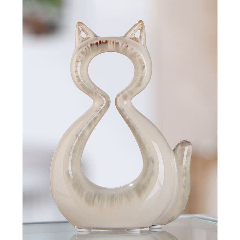 Keramická figúrka mačky, svetlá "Catty" 1