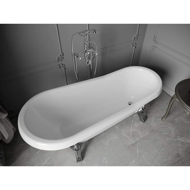 MEXEN/S - Retro voľne stojaca vaňa 170x75 cm biela chróm nohy , sifón chrom 53251707500-00 3
