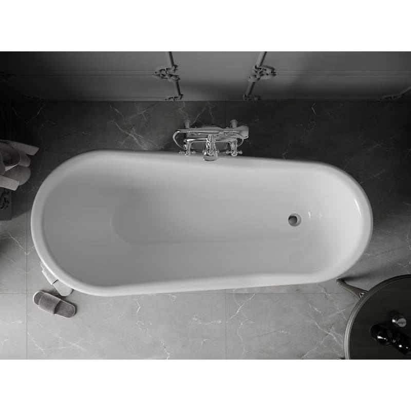 MEXEN/S - Retro voľne stojaca vaňa 170x75 cm biela chróm nohy , sifón chrom 53251707500-00 4