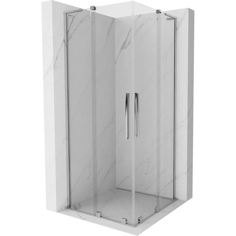 MEXEN/S - Velar L Duo sprchovací kút, posuvné dvere 80 x 80, transparent, chróm 871-080-080-02-03-01