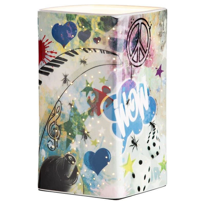 Porcelánová lampa "Street Art" graffiti 1