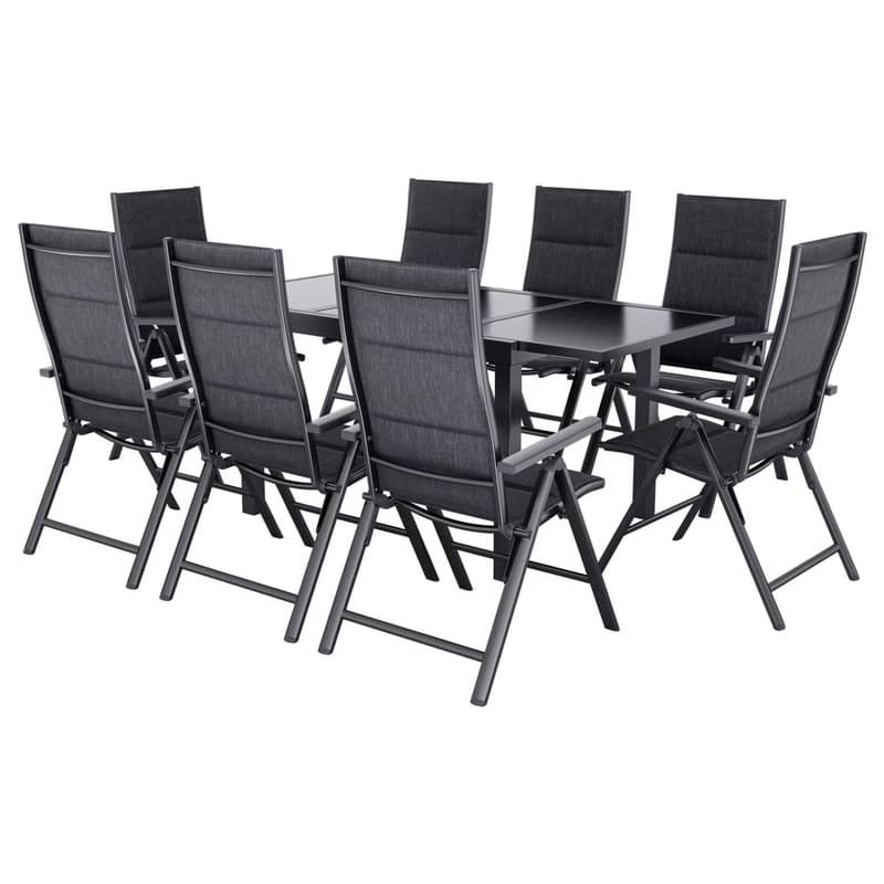 LIVARNO® Hliníkový rozťahovací záhradný stôl Houston/Toronto, 120 – 180 x 89 x 75 cm + Záhradné hliníkové kreslo Toronto, 8 kusov 1