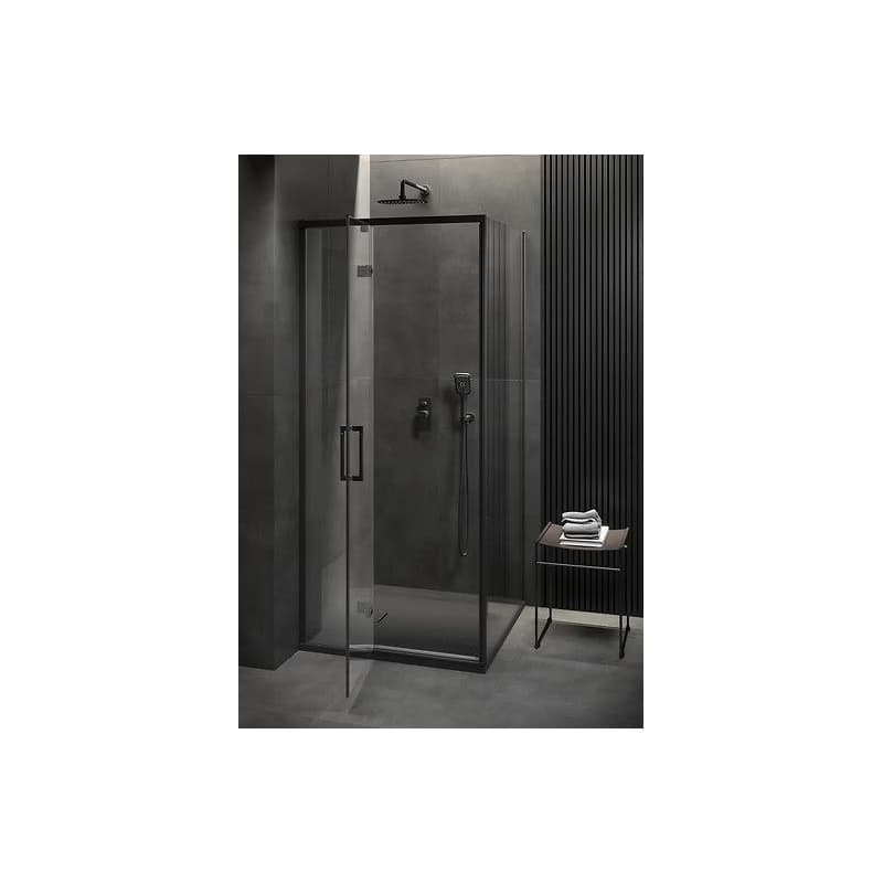 CERSANIT/S - Sprchovací kút LARGA 90x80 čierny, ľavý, číre sklo S932-128/80 3