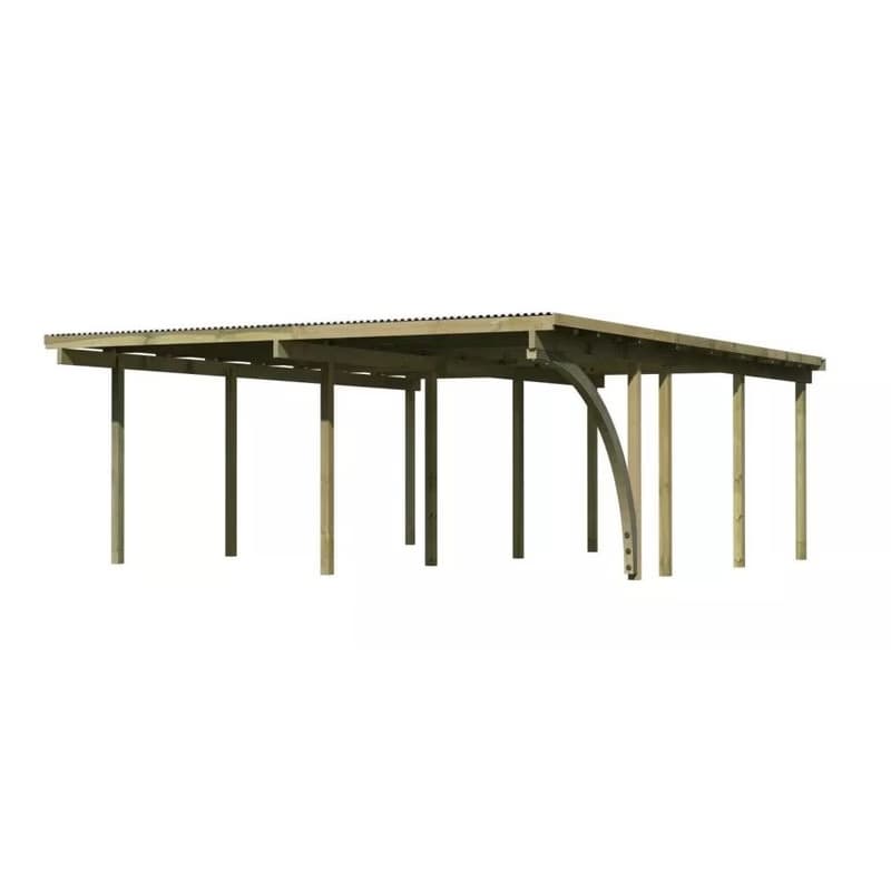 Drevený dvojitý prístrešok / carport ECO 2B Lanitplast 3
