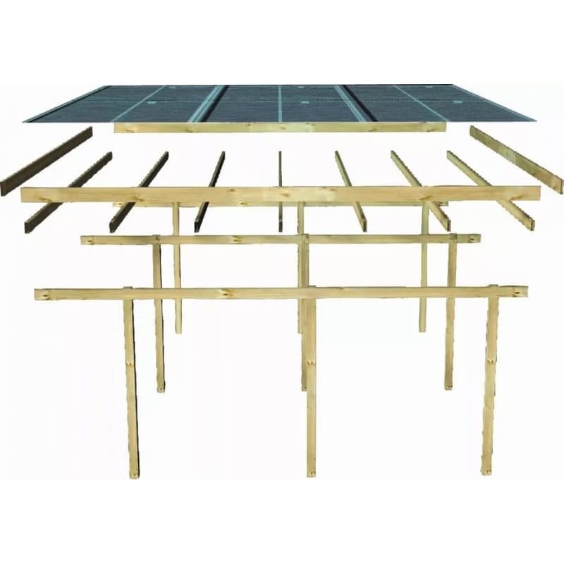 Drevený dvojitý prístrešok / carport ECO 2B Lanitplast 6