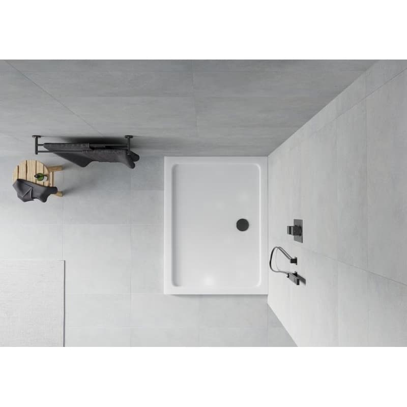 MEXEN/S - Flat sprchová vanička obdĺžniková slim 110 x 70, biela + čierny sifón 40107011B 5