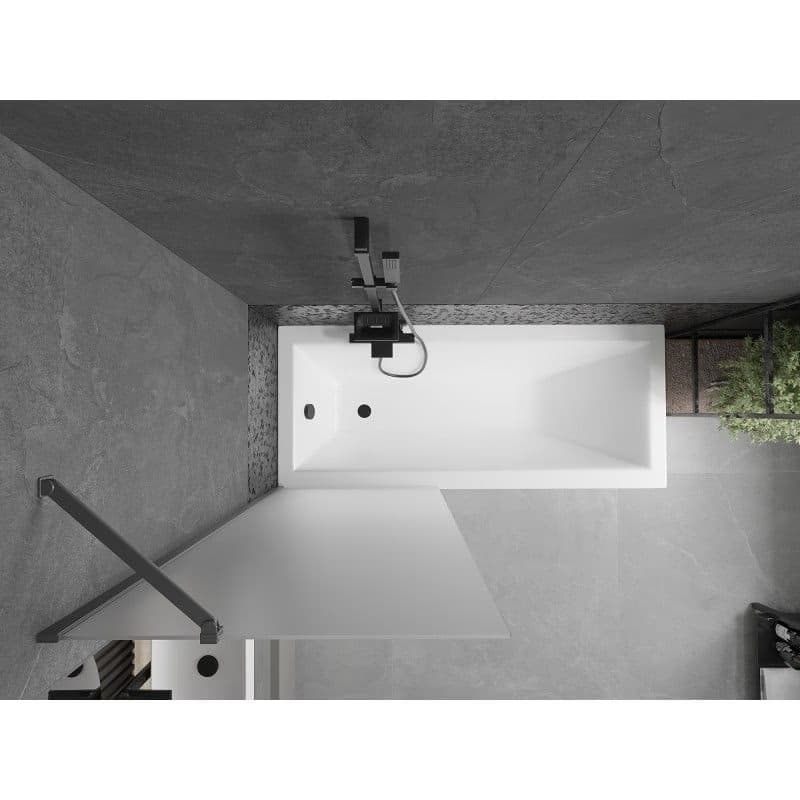 MEXEN/S - Next vaňová zástena FIX 70 x 150, dekor, grafit metal 895-070-000-00-30-95 4