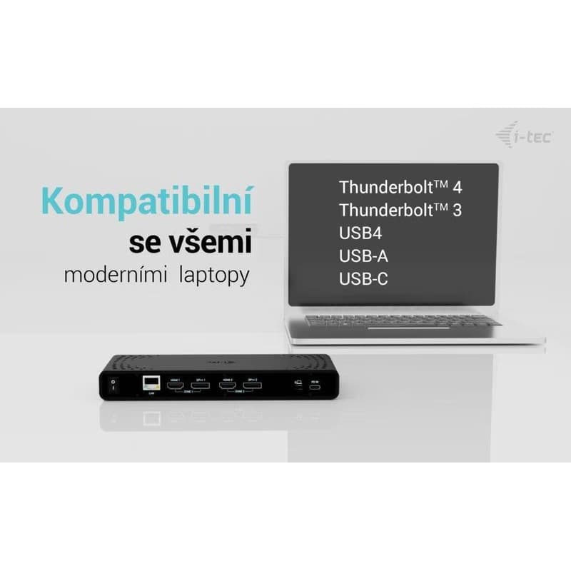 i-tec Universal Dual 4K Display Docking Station, Power Delivery 85W 3