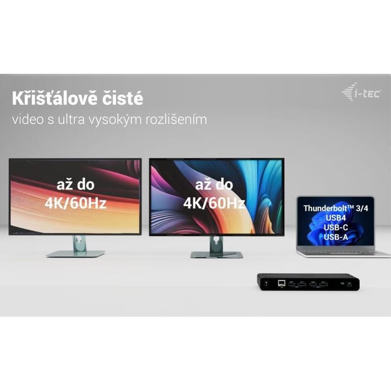i-tec Universal Dual 4K Display Docking Station, Power Delivery 85W 6